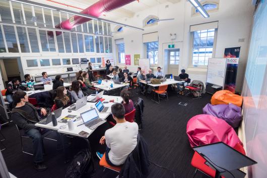 room of students in a class